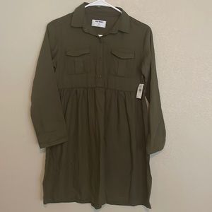 Girls Large (10-12) Green long sleeve dress